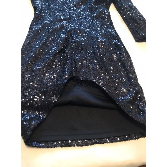 Lulus Delightful Ways Sequin Mini Dress Navy Blue Womens Sz Small Bodycon - Picture 11 of 11